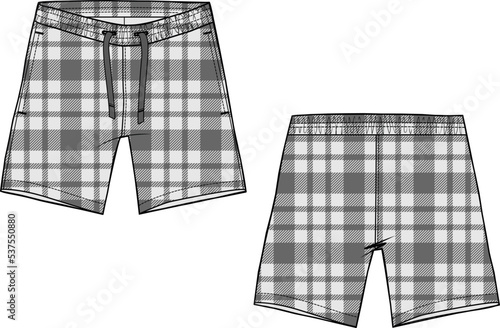 MEN AND BOYS BOTTOM WEAR SHORTS FRONT AND BACK VECTOR