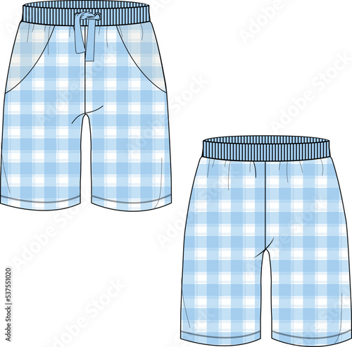 MEN AND BOYS BOTTOM WEAR SHORTS FRONT AND BACK VECTOR
