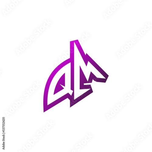 QM cool logo design esport and gaming concept