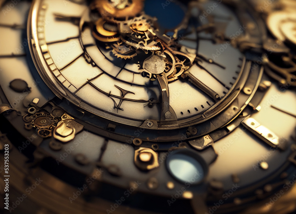 Abstract vintage clock. Digital art Stock Illustration Adobe Stock