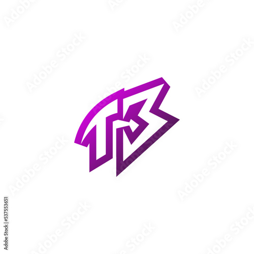 TB cool logo design esport and gaming concept