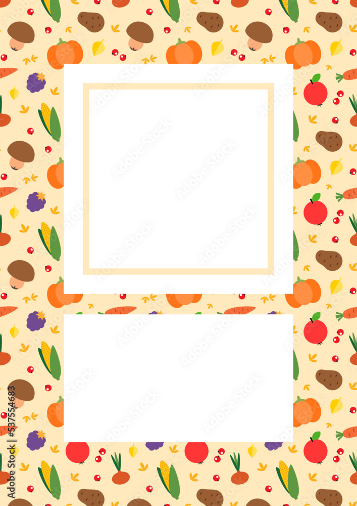 Harvest background. Autumn backdrop with vegetables, berries, autumn leaves and plants. Vector illustration 10 EPS.
Harvest background. Autumn backdrop with vegetables, berries, autumn leaves and plants. Vector illustration 10 EPS.