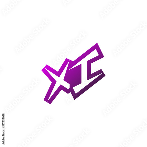 XI cool logo design esport and gaming concept