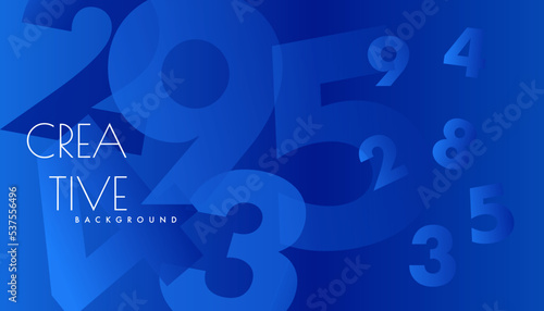 Modern shape blue number abstract background elegant design