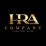 Luxurious trendy monogram HRA initial based letter icon logo.