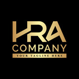 Luxurious trendy monogram HRA initial based letter icon logo.