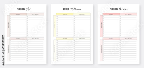Priority Planner Templates. Priority Matrix Planner. Priority List Planner. Time Management Planner. Task Priority Matrix Planner Design. Modern Planner Template Set. Planner Template Set.