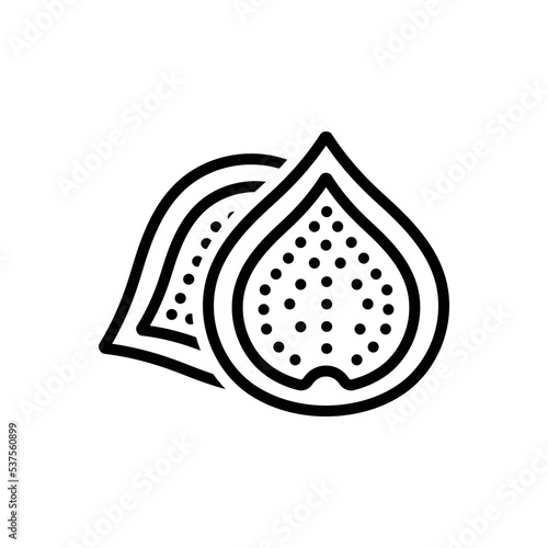 Black line icon for fig fruit