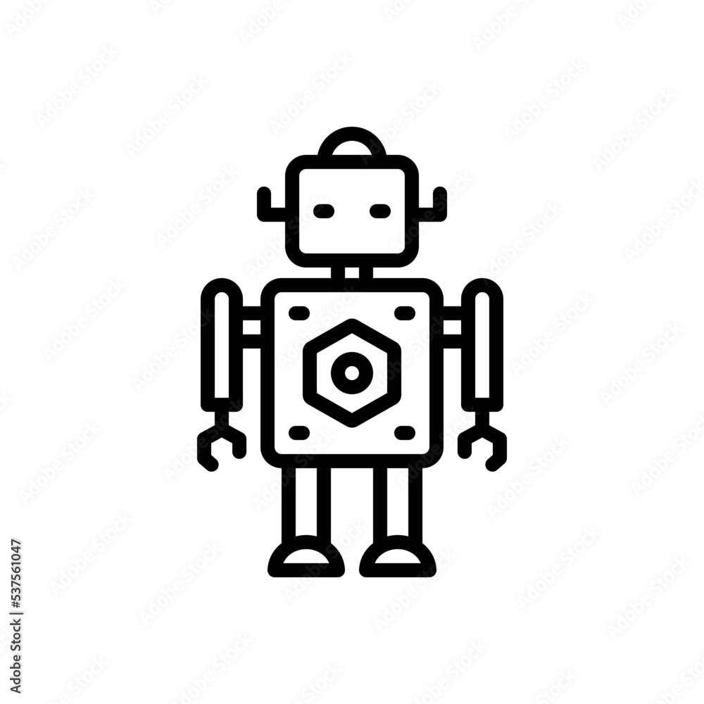 Black line icon for robot Black line icon for robot