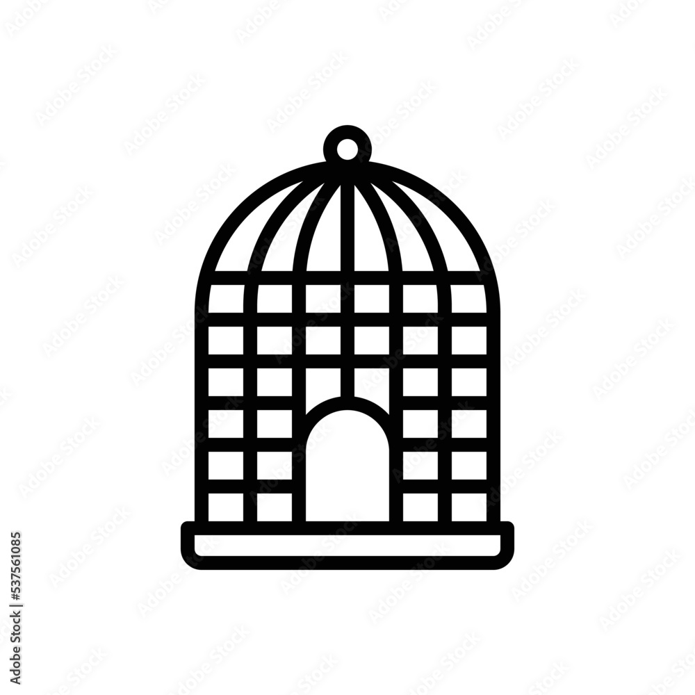 Black line icon for cage Black line icon for cage