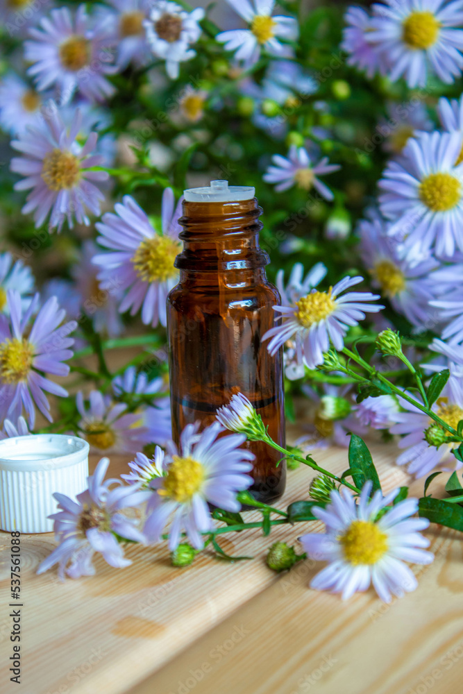 flower oil in glass bottles.homeopathy.selective focus flower oil in glass bottles.homeopathy.selective focus