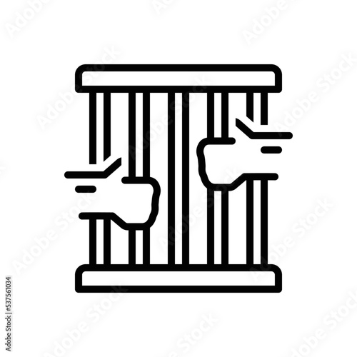 Black line icon for prison