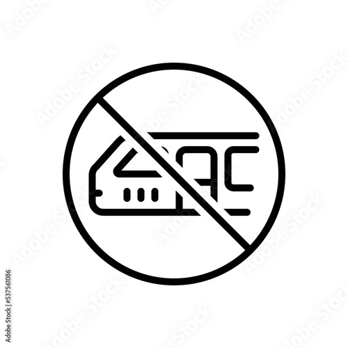 Black line icon for cancelled