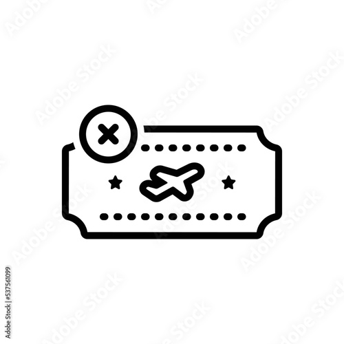 Black line icon for cancelled