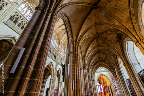 Interior of the Cathedral of Saint Mary, Bayonne, France.