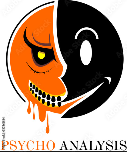 cool simple psychopath head artwork