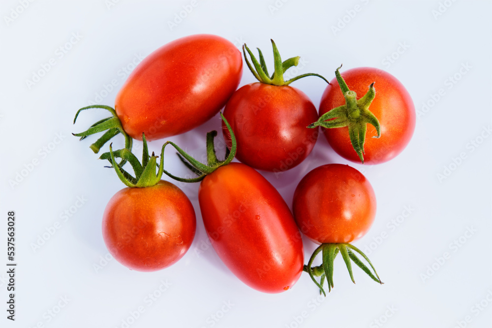 mini tomatoes on white background mini tomatoes on white background