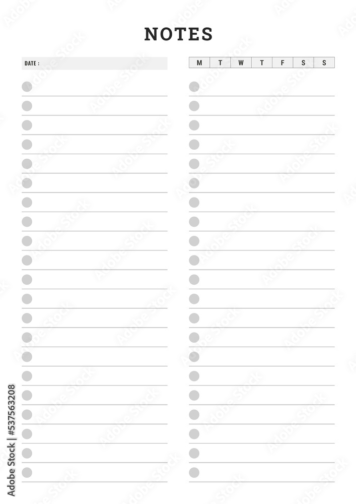 Notes Sheet Notes Sheet