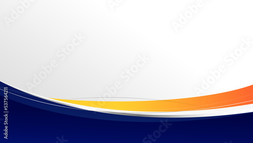 web banner orange & blue wave abstract background with flow and has space to wright social media banner and post