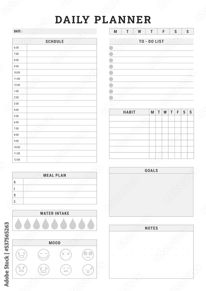 Informative Daily Planner template Informative Daily Planner template