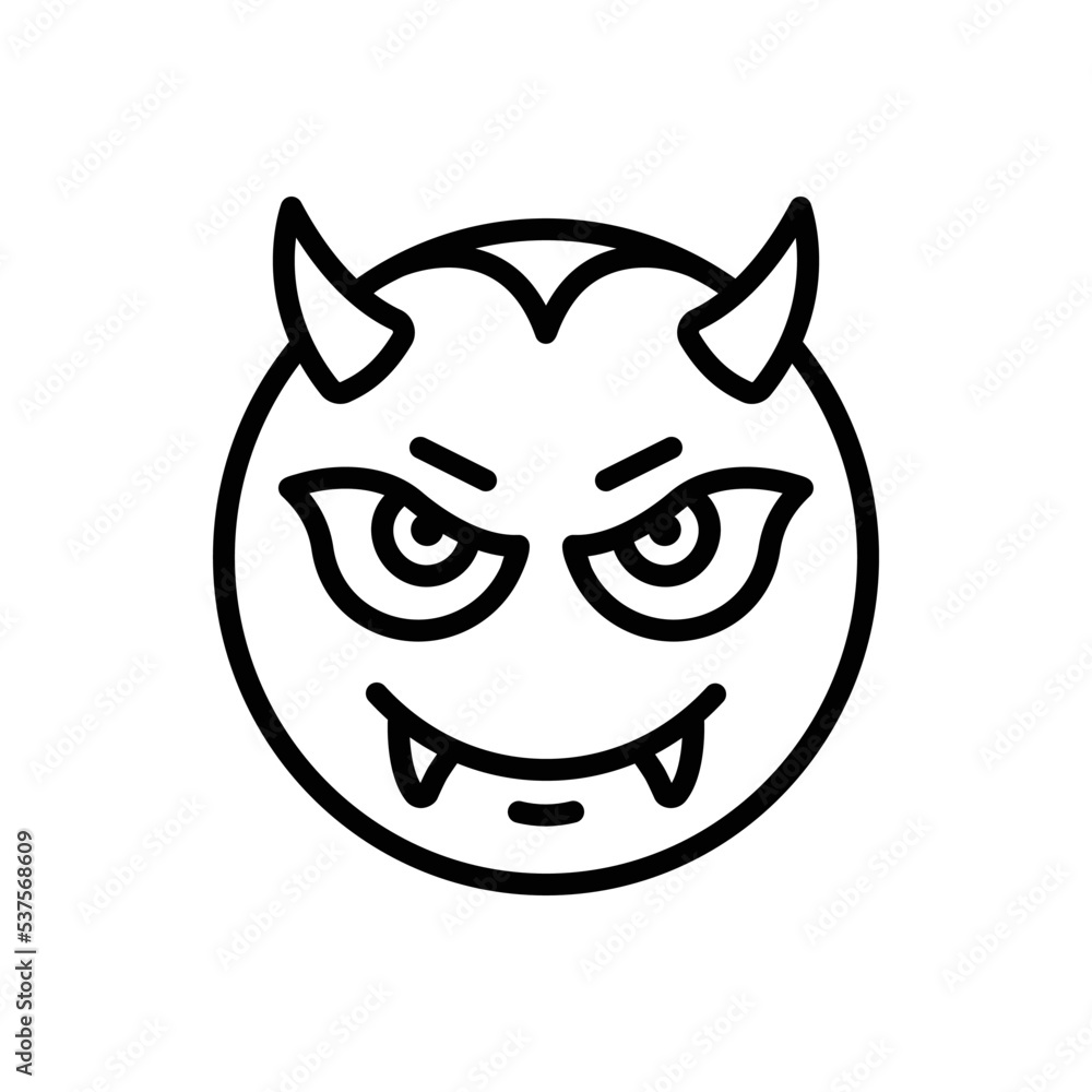 Black line icon for scary Black line icon for scary