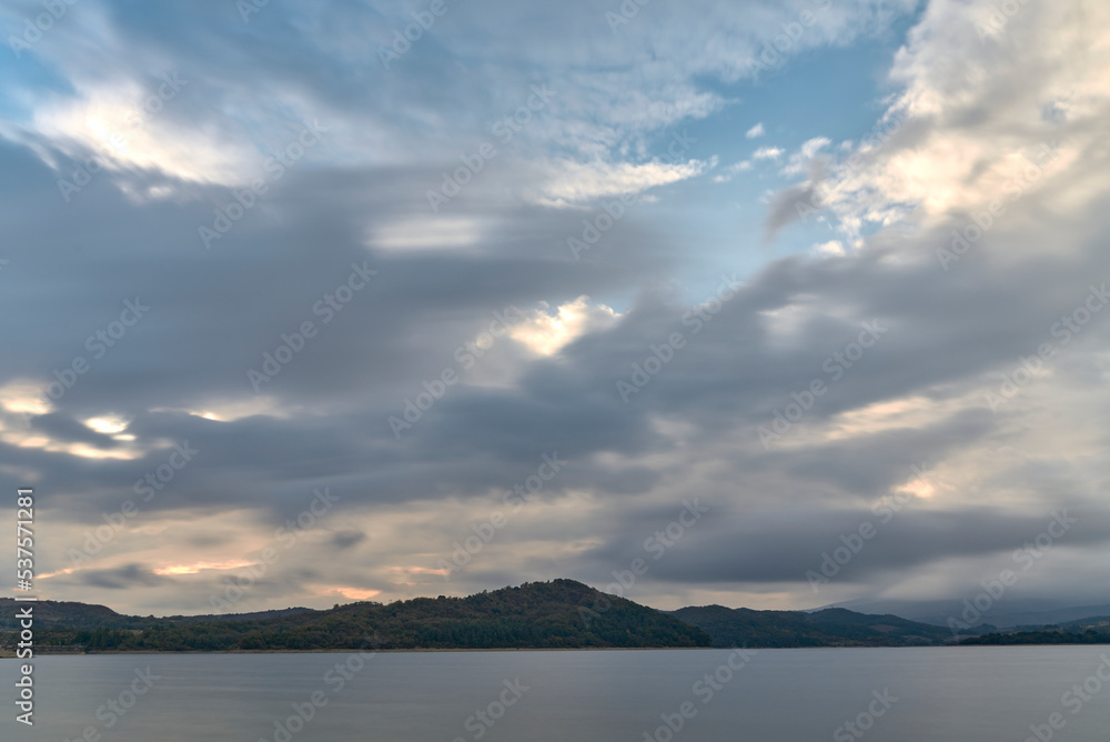 Fototapeta premium Autumn sunset on the lake