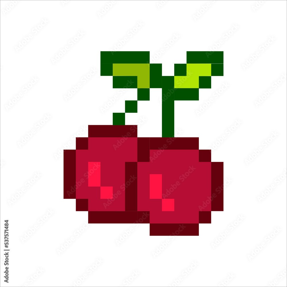 art illustration draw artwork pixel character icon symbol design pattern fruits concept set of cherry art illustration draw artwork pixel character icon symbol design pattern fruits concept set of cherry