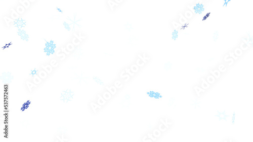 Whimsical frosty isolated icy snowflakes