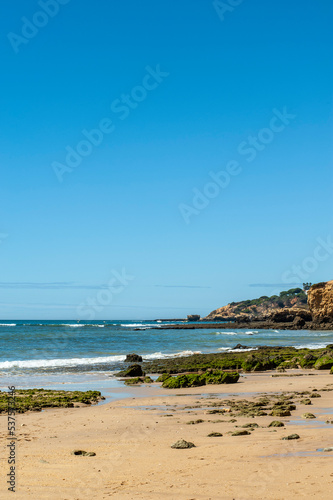 Maria Luisa beach with rock formation in Albufeira  Algarve  Portugal. 