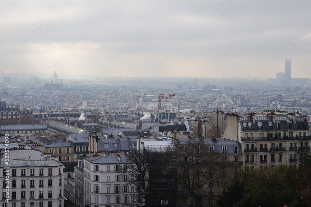 Panorama of Paris from Montpmartre hill	