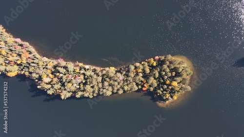Lone Island in Quebec during the Fall