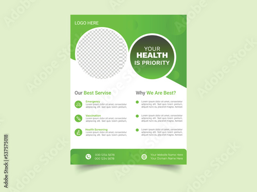 Medical flyer template design.
