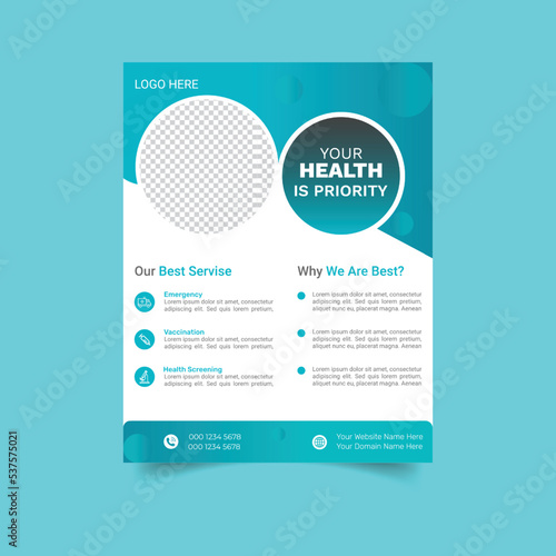 Medical flyer template design.
