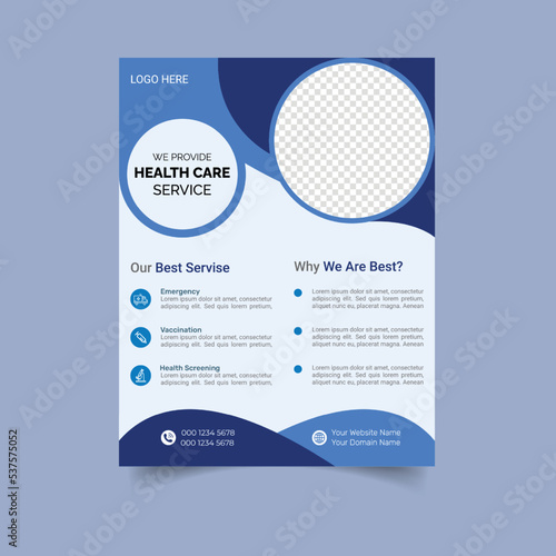Medical flyer template design.
