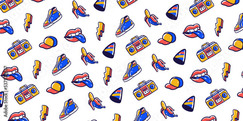Trendy pattern Illustration background design. Retro 80s design element
