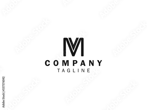 MV or VM monogram logo design