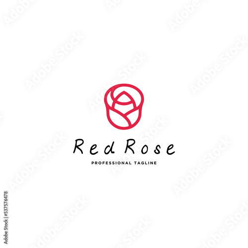 rose logo flower vector icon illustration design template