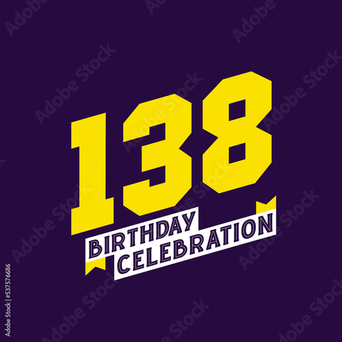 138th Birthday Celebration vector design, 138 years birthday photo