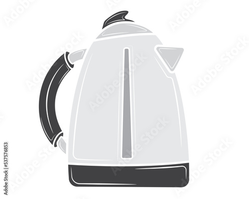 Kettle. Electric kettle for home use in the kitchen. For boiling water for tea or coffee. Vector illustration isolated on white background.