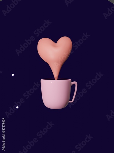 qute mug illustration icon decorativ in 3d rendering