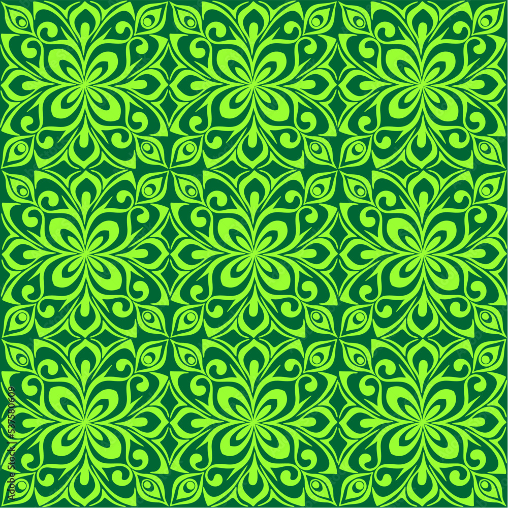 seamless graphic pattern, floral olive ornament tile on green background, texture, design seamless graphic pattern, floral olive ornament tile on green background, texture, design