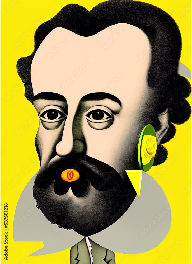 Alexander Graham Bell caricature portrait satire original art fair use