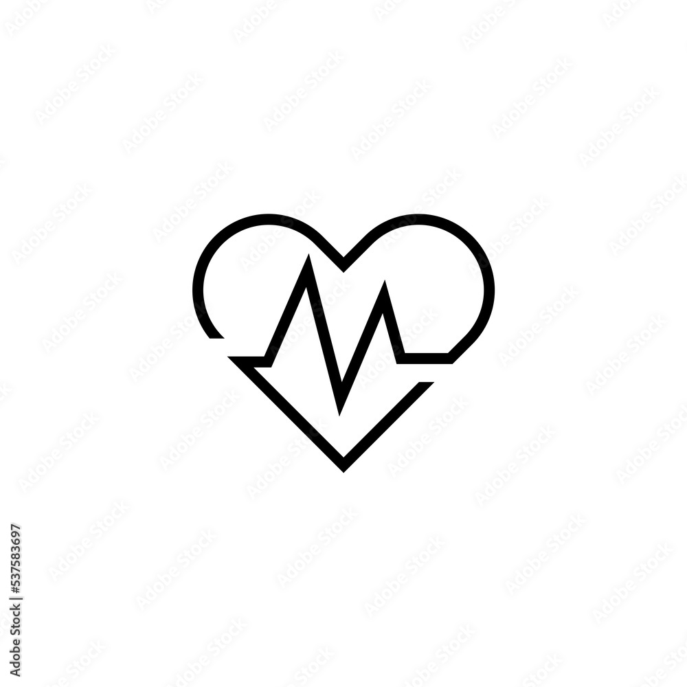 Heartbeat icon isolated on white background Heartbeat icon isolated on white background