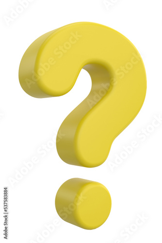 Question mark sign. 3D illustration.