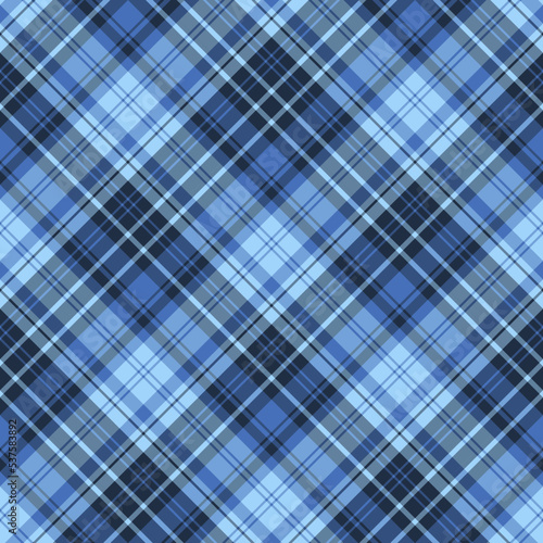 Seamless pattern in simple light and dark blue colors for plaid, fabric, textile, clothes, tablecloth and other things. Vector image. 2