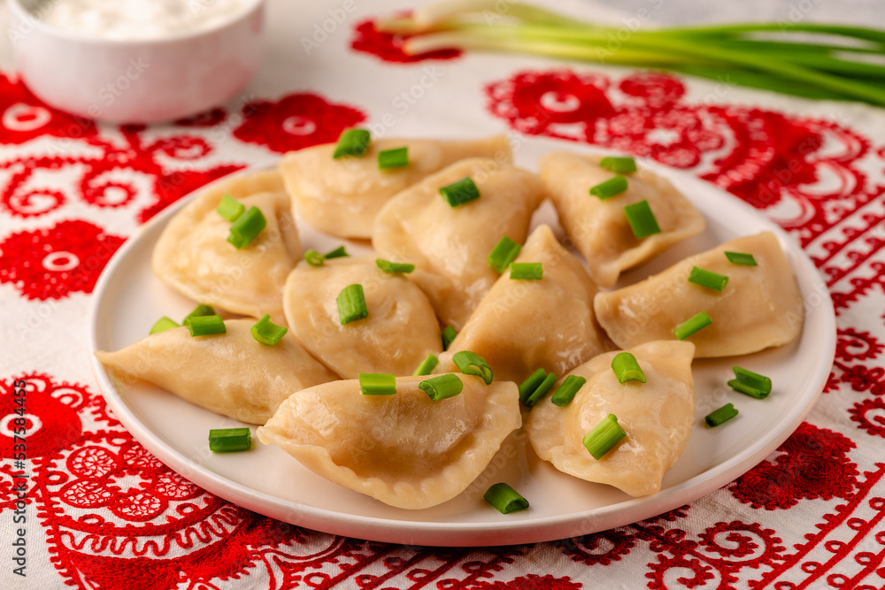 Dumplings, filled with mashed potatoes. Dumplings, filled with mashed potatoes.