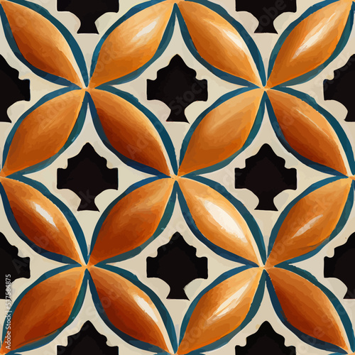 morocco motive floral brown seamless tile pattern perfect for invitations, cards, print, gift wrap, manufacturing, textile, fabric, wallpapers