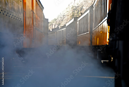 Durango - Silverton Narrow Gauge Railroad leaving Durango station photo