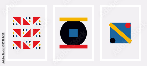 Free Download Set of wall art with geometric shape. Geometric wall art design. Geometric art design for wall art, home decoration, print, cover. Wall art with geometric design. - GFXLoad