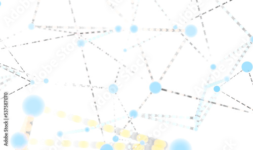 Abstract network of physical devices on the Internet using a network connection with statistics numbers 3d illustration